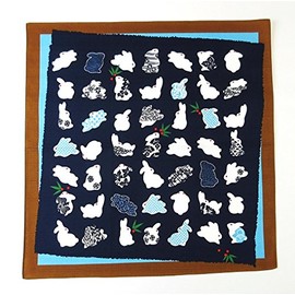 FUROSHIKI- Japanese Traditional Wrapping (Little rabbits / Navy blue)