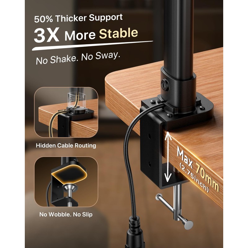 ONEMIX 42" LED Desk Lamp with Clamp, Architect Desk Light