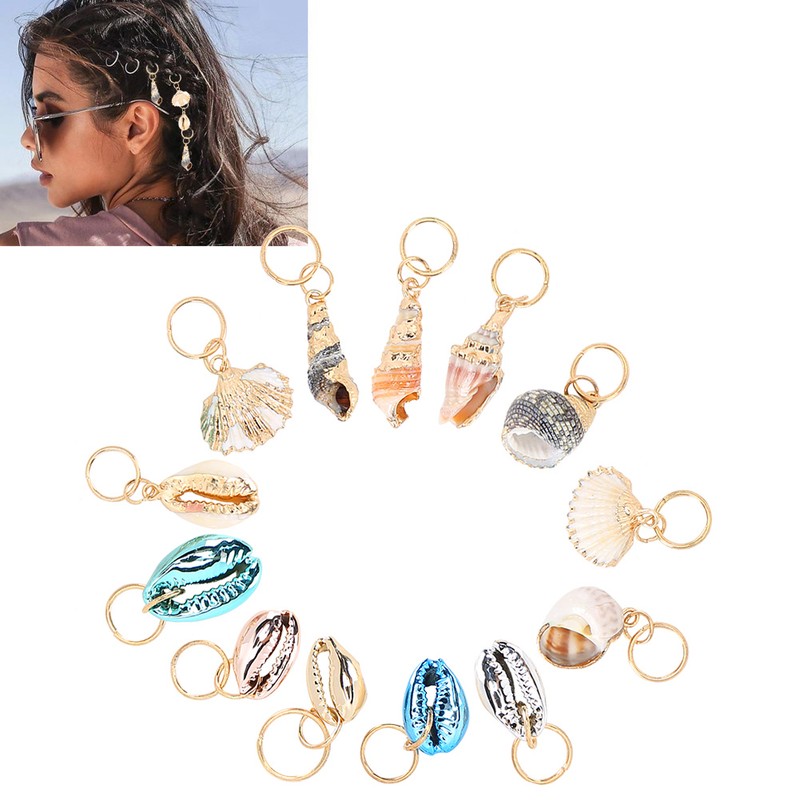 Hair Braid Rings Dreadlocks Ring Shell Hair Ring DIY Hair