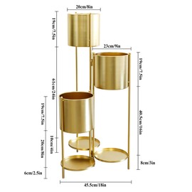 TRIROCKS Metal Plant Stand, 6 Tier 6 Potted Indoor Flower Pot Stand Holder Shelf, Outdoor Foldable Decorative Storage Shelf Rack for Multiple Potted Plants, Patio Garden, Living Room, Corner(Gold)