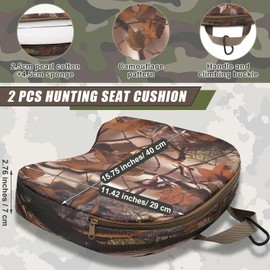 Sliner 2 Pieces Turkey Hunting Seat Cushion Portable Turkey Seat 15.7 x 11.4 x 2.8 inch Thickening Lightweight Outdoor Cushion Camouflage Waterproof Hunting Pad for Dove and Upland Bird Outdoor