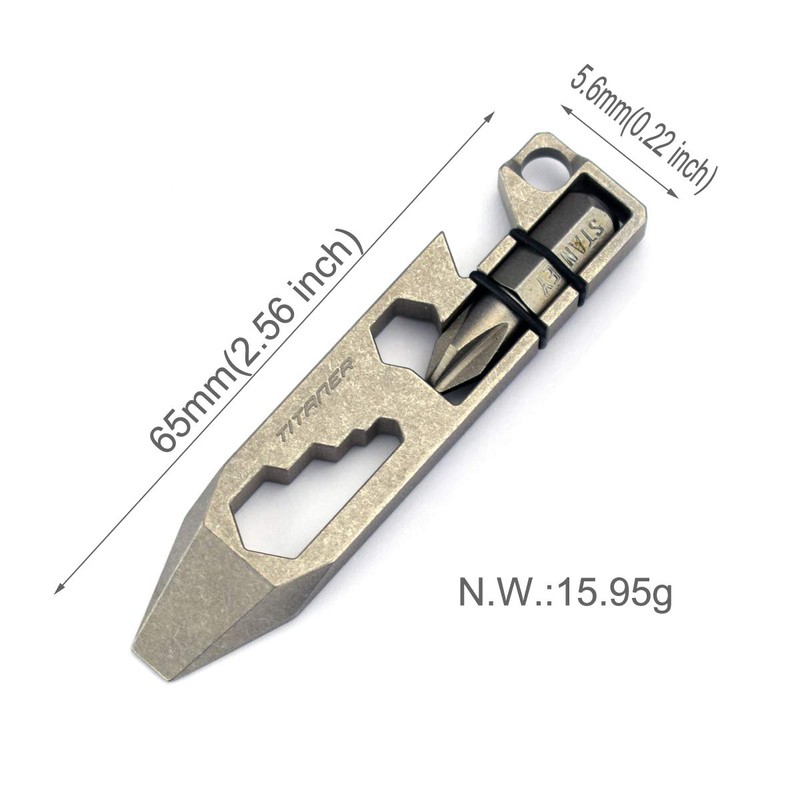 Titaner Titanium Multitool Pry Bar Bottle Opener Screwdriver Wrench Tool