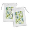 Ambesonne Shabby Flora Fabric Pouch Set of 2, Tropical Botany