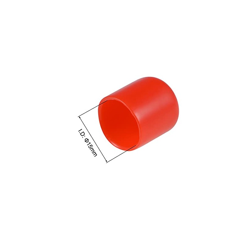 sourcing map Rubber End Caps 15 mm ID Vinyl Round