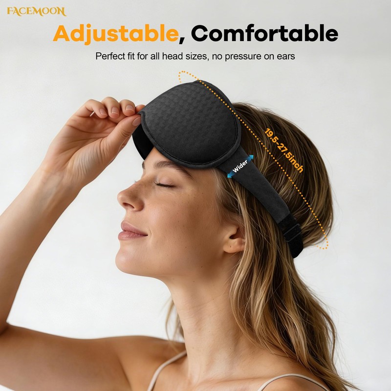 Blackout Weighted Eye Mask for Sleep: Gentle Deep-Pressure 3D Contoured