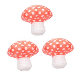 Operitacx 2 Sätze Pilzlaterne Dekoration Pilze Jack Pilz-nachtlicht Pilzlampe Hängende Laternen Pilz-hängelaternen Dekorative Hängende Laterne Schmiedeeisen Rot 3 Stücke * 2