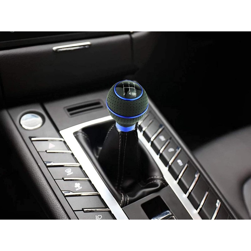 Lunsom Leather Gear Stick Knob 5-Speed Shift Head Manual Shifter