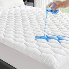 GRT Waterproof Mattress Protector Single Size, 100% Waterproof Quilted Fitted Mattress Pad, Noiseless Hollow Cotton Mattress Cover, Breathable & Dust Proof (Single - 90 x 190 + 30 cm)