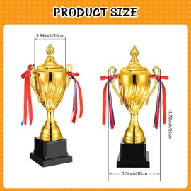 Inbagi 4 Pcs Gold Trophy Cup 14 Inch Large Trophy Winner Trophy Award for Sports Soccer Football Basketball League Match Other Team Tournaments Competitions Xmas Party Game Favors
