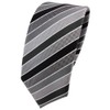 TigerTie - Slim Designer Tie in Striped, Anthracite, black, grey,
