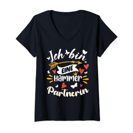 Womens Eine Hammer Partnerin Kleines Süßes Geschenk Für Partnerin V-Neck T-Shirt
