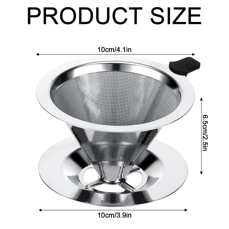 Kasanni Coffee Filter, Stainless Steel Coffee Filter, Reusable Coffee Filter,