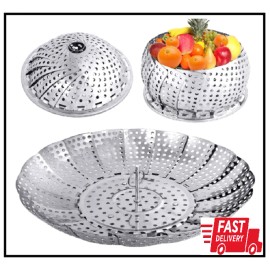 YLYL Veggie Vegetable Steamer Basket, Folding Steaming Basket, Metal Stainless Steel
