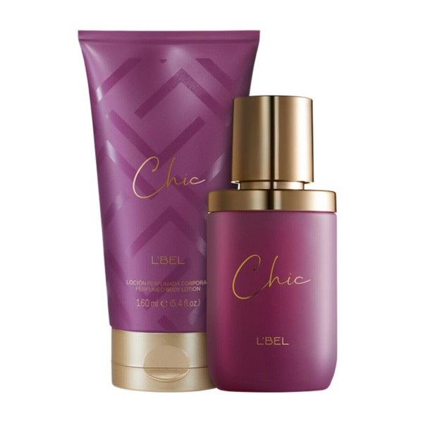 L'Bel Chic Women Perfume & Body Lotion Set, Modern Floral Chypre Scent 1.7 fl oz