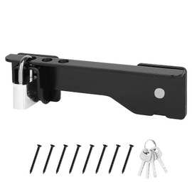 Kryonix 7.5" Flip Gate Latch Lock with 3 Padlock Hole, Heavy Duty Carbon Steel Door Latch for Outdoor Wooden Fence, 180° Adjustable Double Gate Latch for Sliding Swing Open Gate,Barn Door