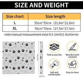 Stress-Free Cat Nail Clipping Wrap - Safe Restraint Swaddle Bag with Self-Adherent Anti-Scratch Design Grooming & Medication (Gray Black Paw Print, L)