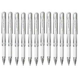 uni-ball Signo Broad Metallic UM-153 Pen - White, Pack of 12