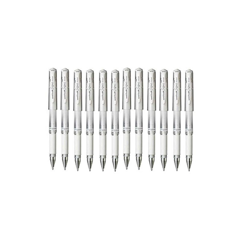 uni-ball Signo Broad Metallic UM-153 Pen - White, Pack of