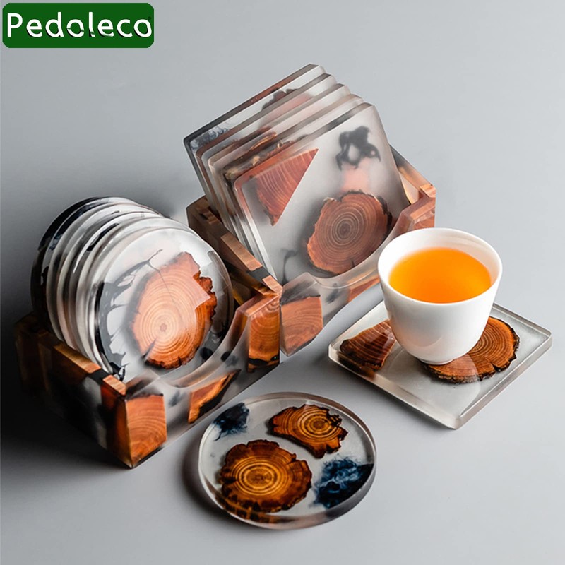 Pedoleco Coasters Set of 6 with Storage Case for Crafts,