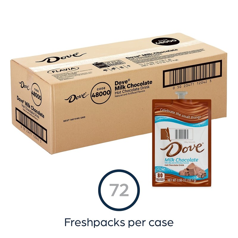 Dove A117 Dove Hot Chocolate, Single Servings, 72/CT, Chocolate