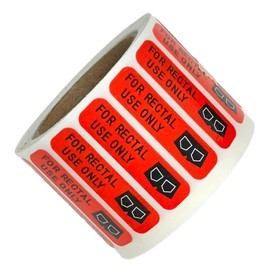 500 Rectal Use Only Parody Stickers, Permanent Adhesion with Waterproof Surface, Funny Joke, 4.6 x 5.1 cm, Red