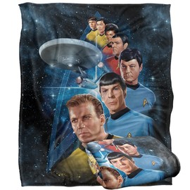 Star Trek Blanket, 60"x80" Among The Stars Silky Touch Super Soft Throw Blanket