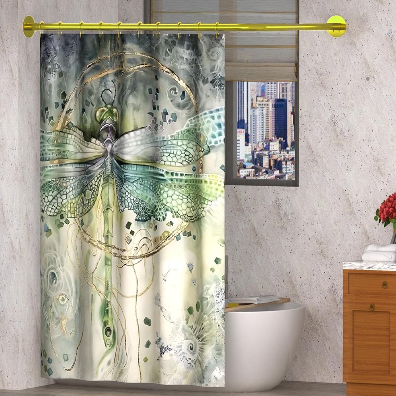 Tanxih Corner Shower Curtain Rod Adjustable Stainless Steel L Shaped
