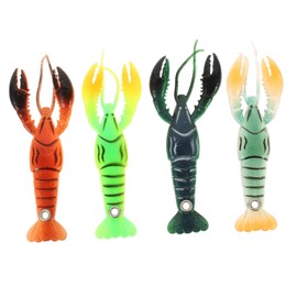 KOMBIUDA 4pcs Realistic Lobster Fishing Baits Portable Soft Lures for Freshwater and Saltwater Fishing for Bass and Pan Fish and Bite Resistant