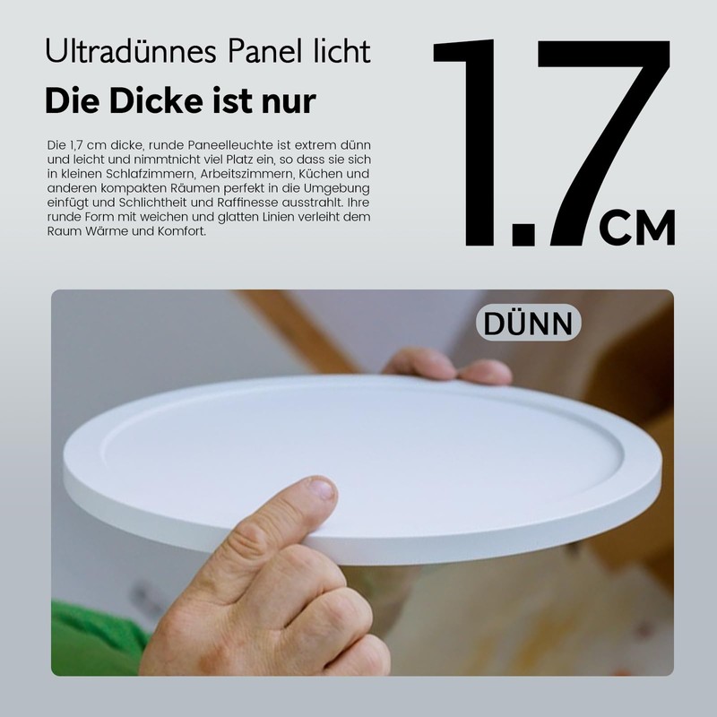 LED Ceiling Light 21 W, 2400 Lumen Dimmable with Remote