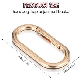 Ptwola O Rings Clip 6 Pcs Metal Spring Snap Hook Keychain Round Carabiner Clips for Keyrings, Bag, Purse Strap Extender, Handbag, DIY Crafts