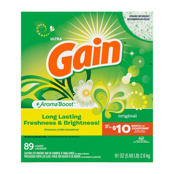 Gain Powder Laundry Detergent, Original Scent, 89 Loads, 82 OZ