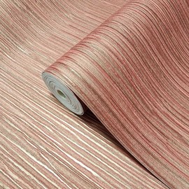 Modern Plain Maroon red Gold Metallic Faux Fabric Lines Heavy Textured Wallpaper