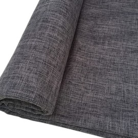 TinaKim Canvas Upholstery Fabric, Faux Slub Linen Cloth Material, for Couch Chair Seat Repair (13 Dark Grey, 3 Yard (57x 108 inch))