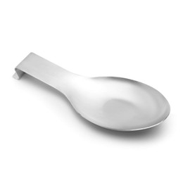 Pretty Jolly Stainless Steel Silver Spoon Rest for Kitchen Counter Cooking Utensil Rest Spoon Ladle Holder for Stove Top Rust Resistant Large Size Spatula Rest Dishwasher Safe 9.61 x 3.74 Inch(1PCS)