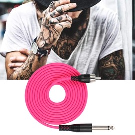 Tattoo-Clip-Kabel, Silikon-Hakenschnur Tattoo-Maschinen-Netzkabel für gerade RCA-Schnittstelle Tattoo-Maschinen-Netzteil-Zubehör Tattoo-Künstler-Werkzeug[rot]