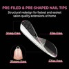 Misssix Short Almond Gel Nail Kit, 432Pcs Pre Etched Clear