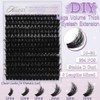 KLHYIT 200D 속눈썹 클러스터 12-20mm 두꺼운 볼륨 224pcs 밍크 인조