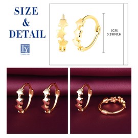 Yumilok Wave Star Earrings Women's Hoop Earrings Silver 925 Women's Earrings for Women Girls, Sterling Silver