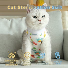CGLRybO Cat Bodysuit Post Op Castration Pet Medical Surgical Shirt Surgical Recovery Suits for Cats