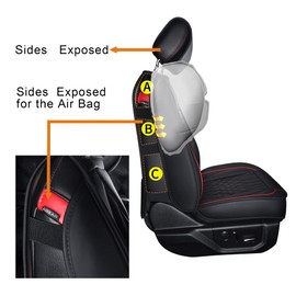 LUCKYMAN CLUB 2 pc Auto Car Seat Covers Fit Most Sedan SUV Truck Fit for Sportage NIRO Optima Forte Soul Rio Sentra Altima Maxima Xterra（Black &Red 2 PCS