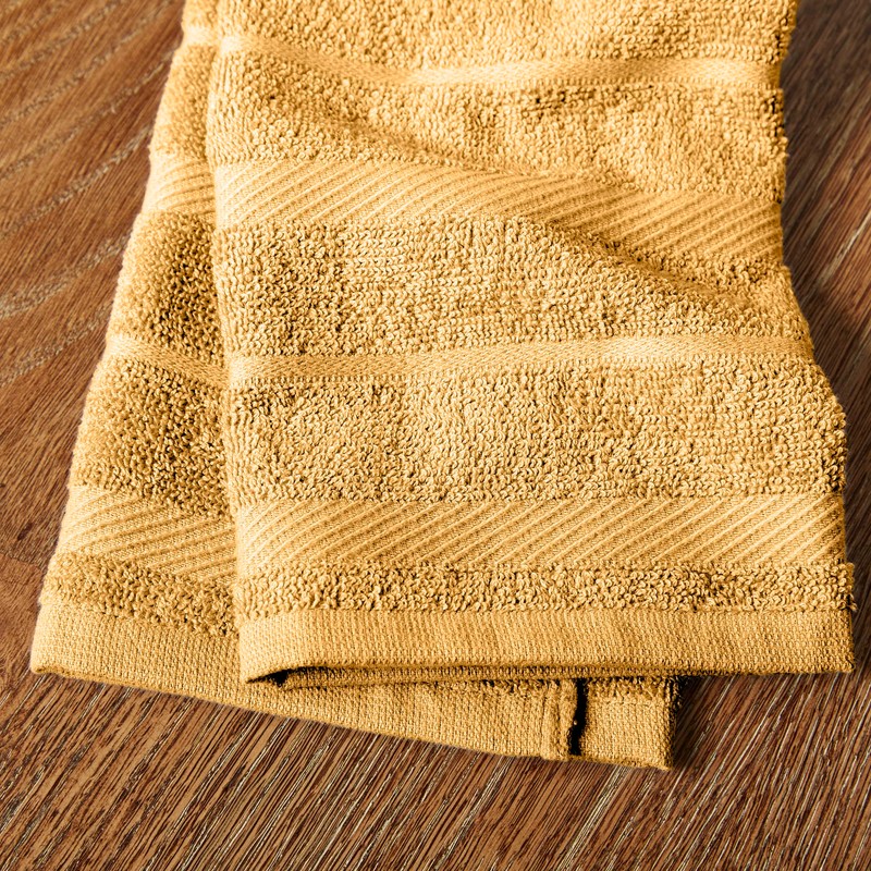 KitchenAid Albany Kitchen Towel 4-Pack Set, Orange Sorbet Yellow/White, 16"x26"