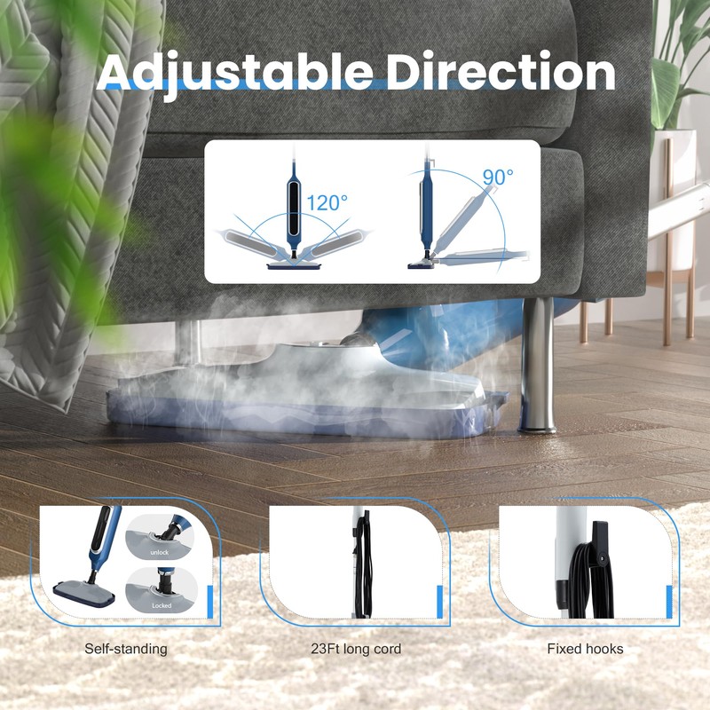 Sapodilla 12 in 1 Steam Mop, Detachable Handheld Steam Cleaner