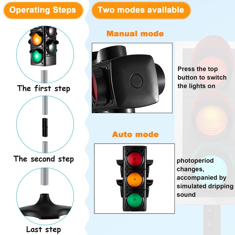 Hiboom 1 Piece Traffic Light Toy 2 in 1 Simulation