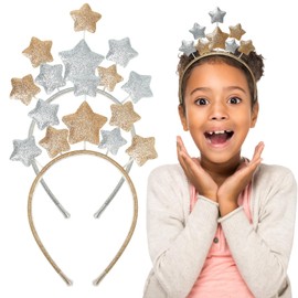 Fishdown Star Headband for Girls Gold Star Headband for Women Star Costume Hair Accessories for Kids Headpiece for Holiday