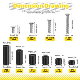 Mardatt 245Pcs Electrical Outlet Extender Kit, 150Pcs Electrical Outlet Spacers and 95Pcs #6-32 Thread Oval Head Slotted Wall Plate Screws Outlet Screws Device Mounting Screws Switch Plate Screws