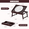 Bamboo Adjustable & Foldable Bed Tray Table with Ergonomic Handle,