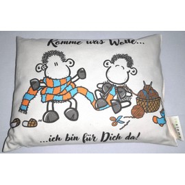 Traumhafte Genusswelten Sheepworld Swiss Pine Cushion 19 x 26 cm Komme was Wolle, ich Bin für Dich da