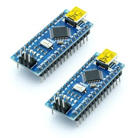 WWZMDiB Nano ATmega328P CH340 5V 16M Mini-Controller Board Compatible with Arduino Nano V3.0 (2Pcs Nano Welded Without Cable)