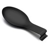 Spoon Rest, E-far Matte Black Stainless Steel Spoon Ladle Holder