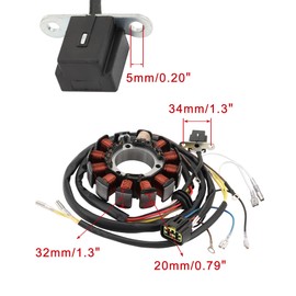 WOOSTAR 12 Coil 12 Wire Magneto Stator Replacement for Polaris 1999 Ranger 500 6x6 2003 Ranger 500 Series 10 2x4 4x4 6x6 2004 Ranger 500 Series 11 2003 Series 10 2004 Series 11 UTV OEM 3087168